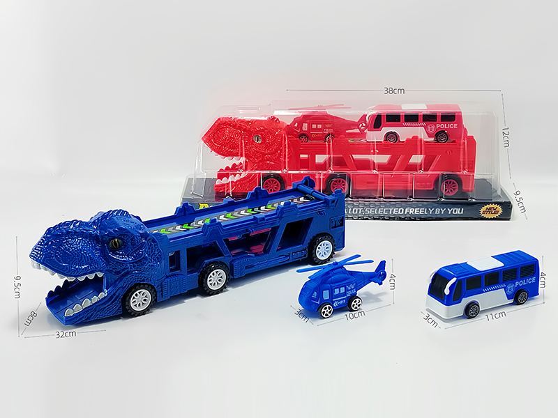 Slide Dinosaur Trailer+Pull Back Aircraft Slide Bus