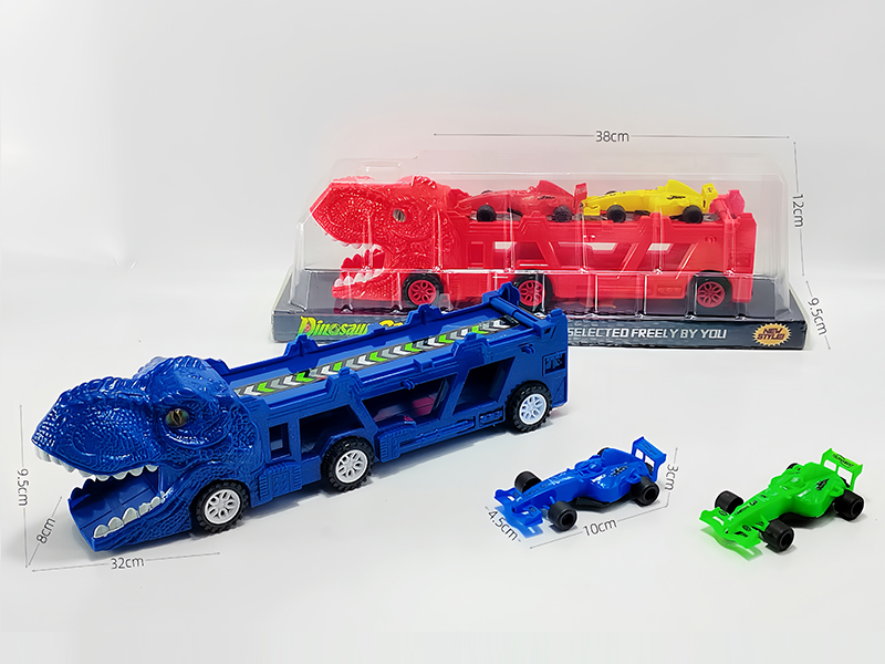 Slide Dinosaur Trailer+Slide F1Racing Car