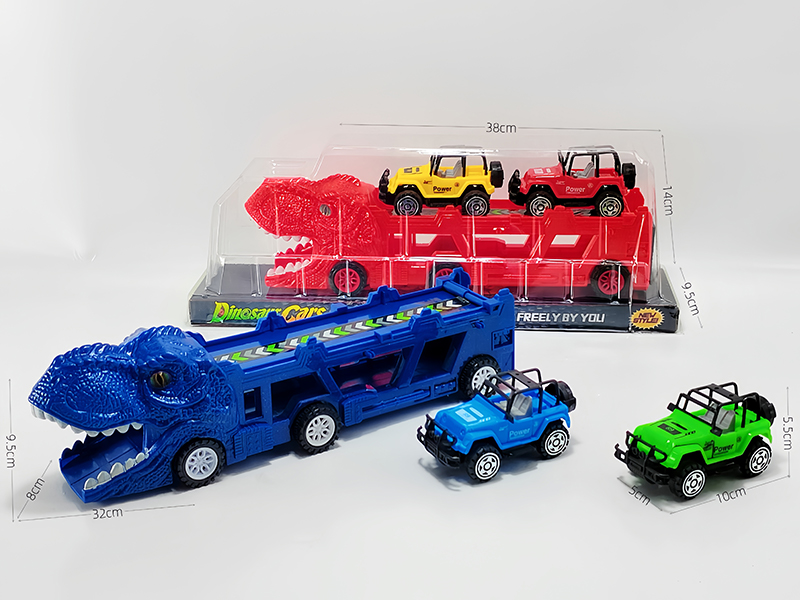 Slide Dinosaur Trailer+Slide Jeep