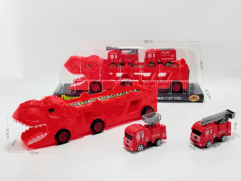 Slide Dinosaur Trailer+Slide Fire Engine