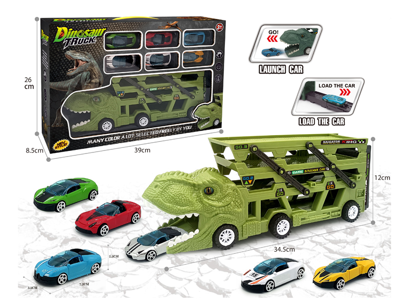 Catapult Slide Dinosaur Storage Cart+6Slide ABS Vehicle