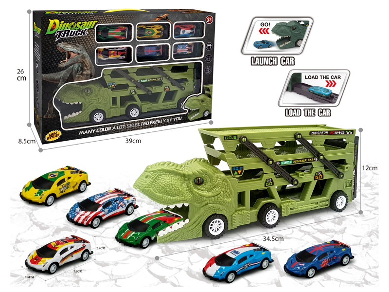 Catapult Slide Dinosaur Storage Cart+6Slide Light Alloy Vehicle