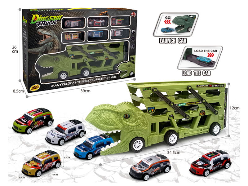 Catapult Slide Dinosaur Storage Cart+6Slide Light Alloy Vehicle