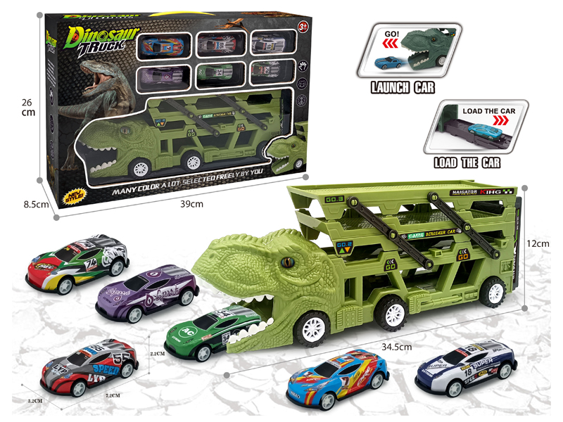 Catapult Slide Dinosaur Storage Cart+6Slide Light Alloy Vehicle