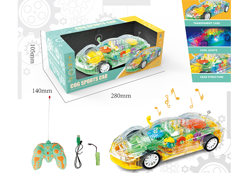 1:20 4-Channel Remote Control Transparent Gear Sports Car(Lights,Music)