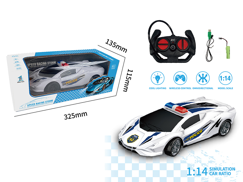 1:14 4-Channel Remote Control Police Car(With Light)