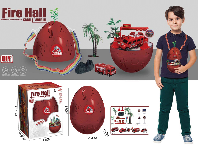 Slide Fire Fighting Scene Backpack Egg