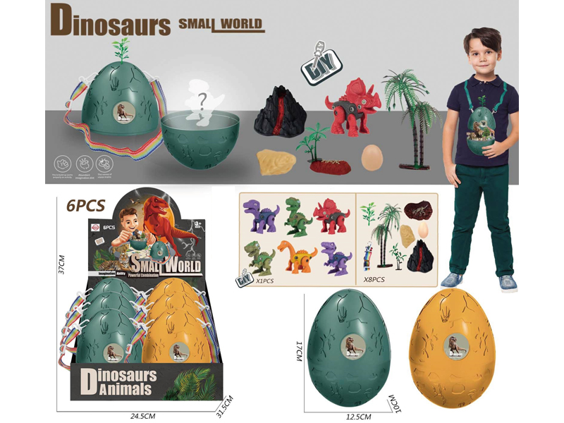 6PCS DIY Dinosaur Scene Backpack Egg