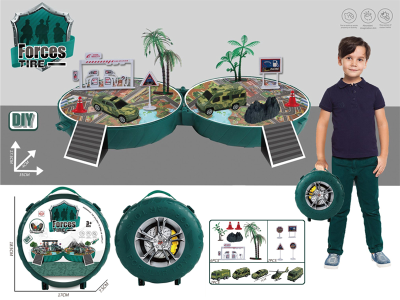 Slide Military Scene Tires Toy