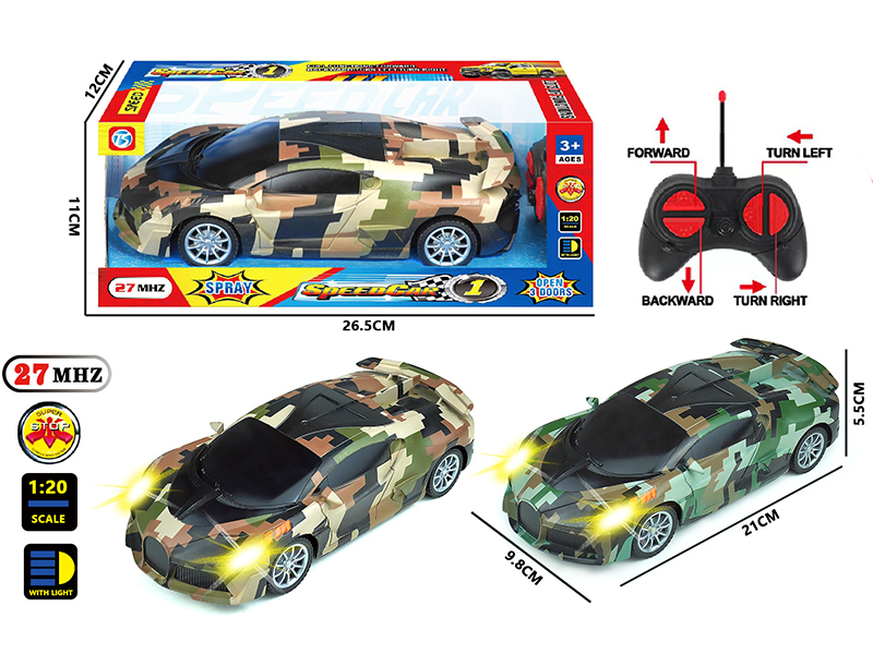 27Mhz 4-Channel Remote Control Water Transfer Printing Bugatti Car With Light