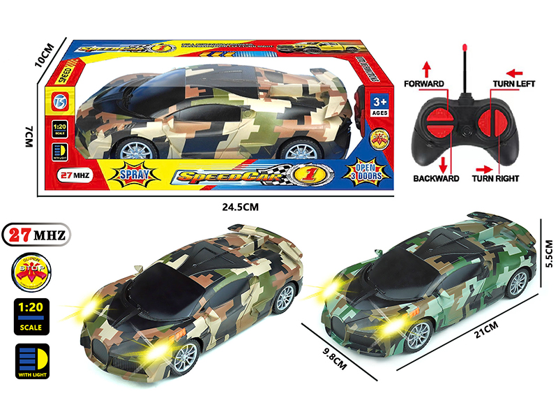 27Mhz 4-Channel Remote Control Water Transfer Printing Bugatti Car With Light