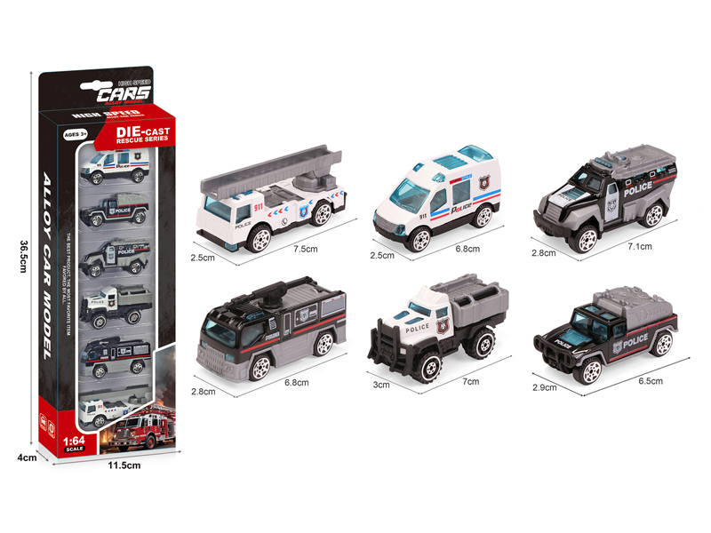 Alloy Slide Police Car
