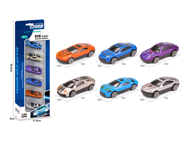 Alloy Slide Simulation-Vehicle 6PCS
