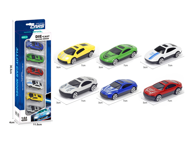 Alloy Slide Simulation-Vehicle 6PCS