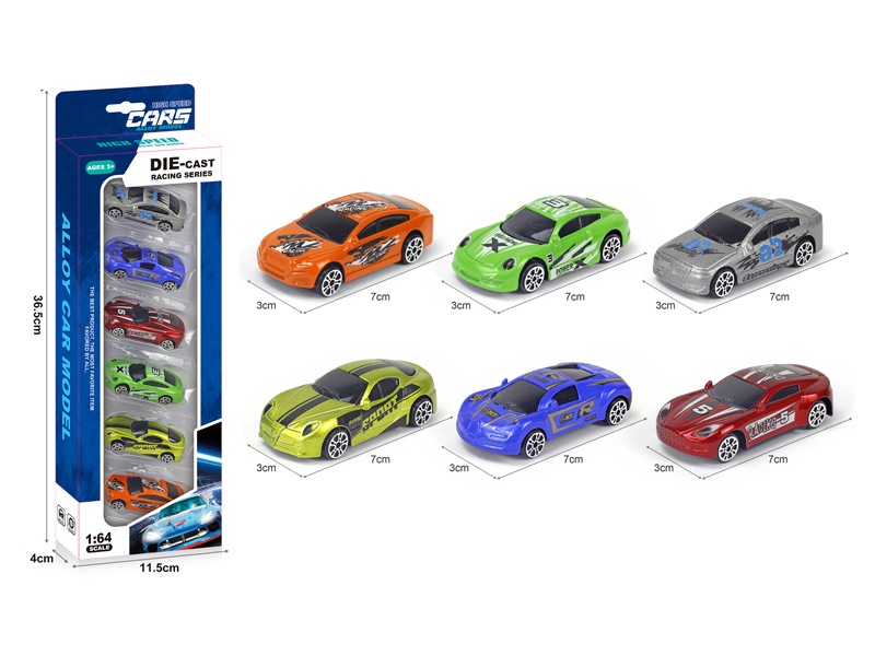 Alloy Slide Simulation-Vehicle 6PCS