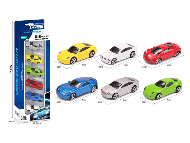 Alloy Slide Simulation-Vehicle 6PCS
