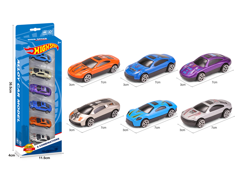 Alloy Slide Simulation-Vehicle 6PCS