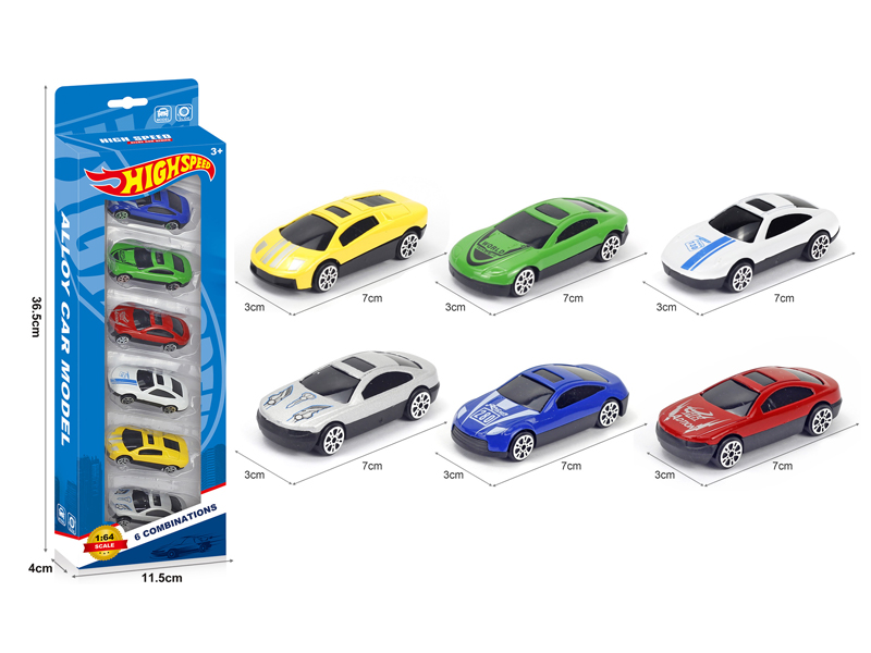 Alloy Slide Simulation-Vehicle 6PCS