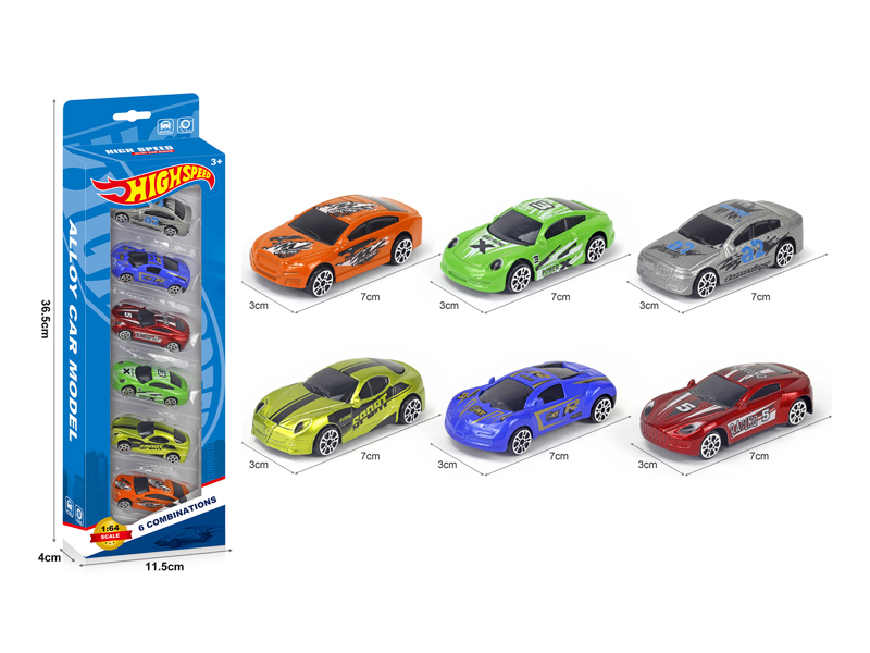 Alloy Slide Simulation-Vehicle 6PCS