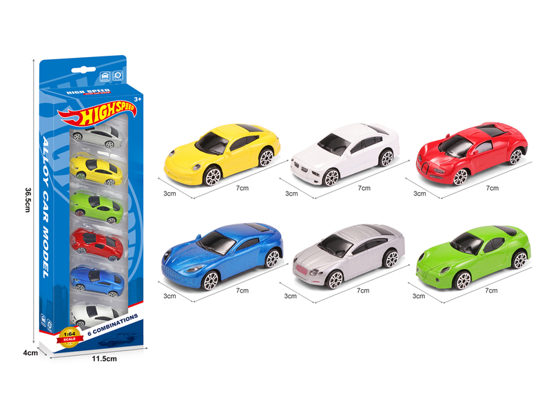 Alloy Slide Simulation-Vehicle 6PCS