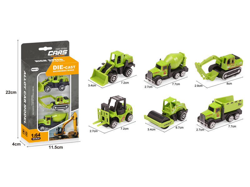 Alloy Slide Green Farmer's Car3PCS