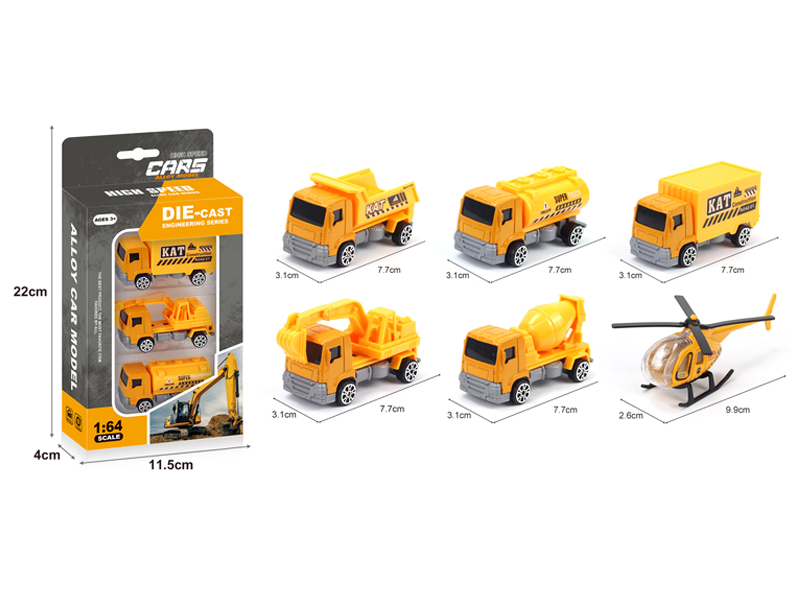 Alloy Slide Engineering Vehicle 3PCS