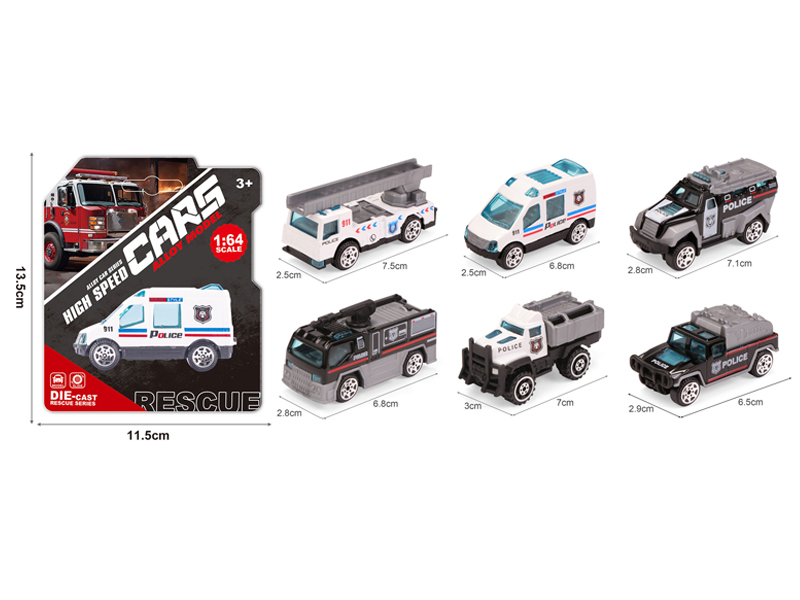 Alloy Slide Police Car