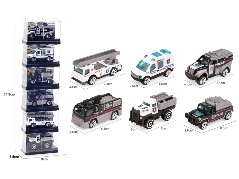 Alloy Slide Police Car