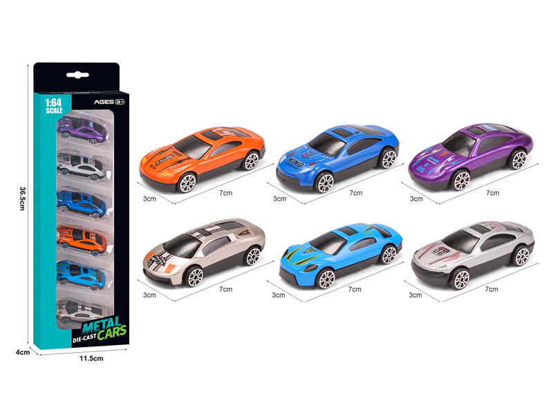 Alloy Slide Racing Car 6PCS