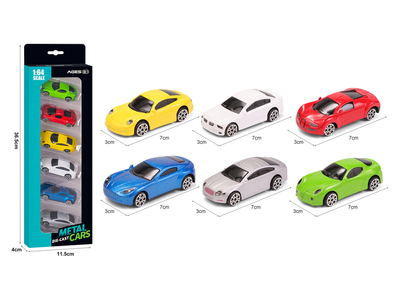 Alloy Slide Simulation-Vehicle 6PCS