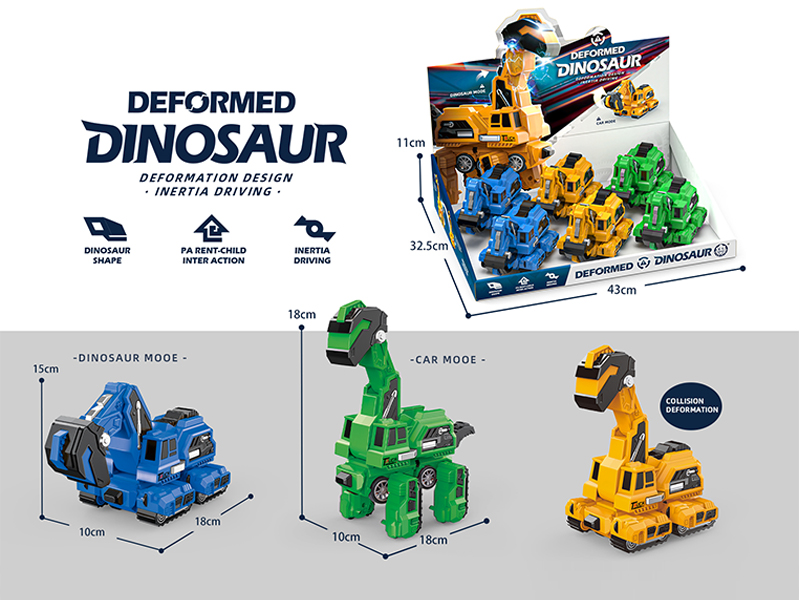 6PCS Transformable Brachiosaurus Excavator