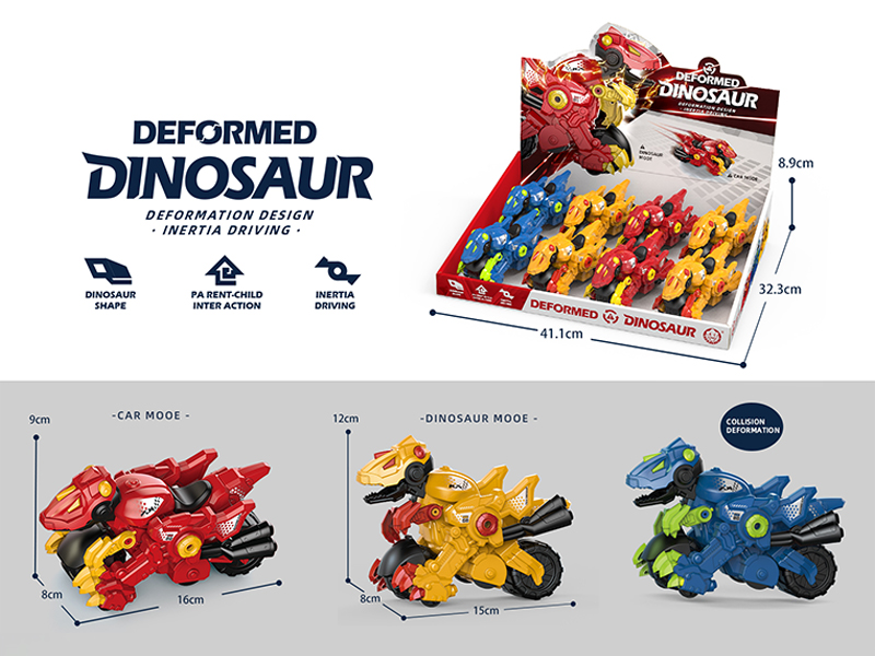 8PCS Transformable Velociraptor Motorcycle