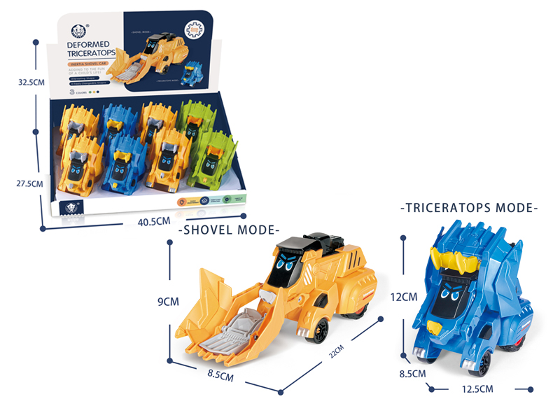 8PCS Transformable Triceratops Bulldozer