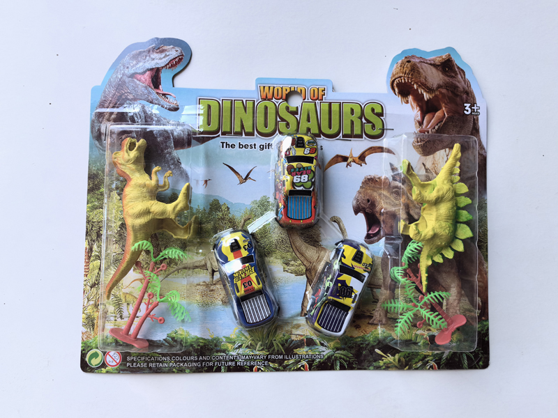 Iron Car + Dinosaur Set