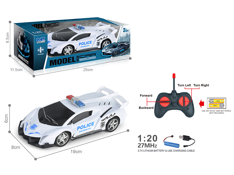 27Mhz 1:20 Lamborghini 4-Channel Remote Control Police Car(Included Batteries)