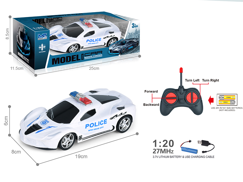 27Mhz 1:20 Ferrari 4-Channel Remote Control Police Car(Included Batteries)