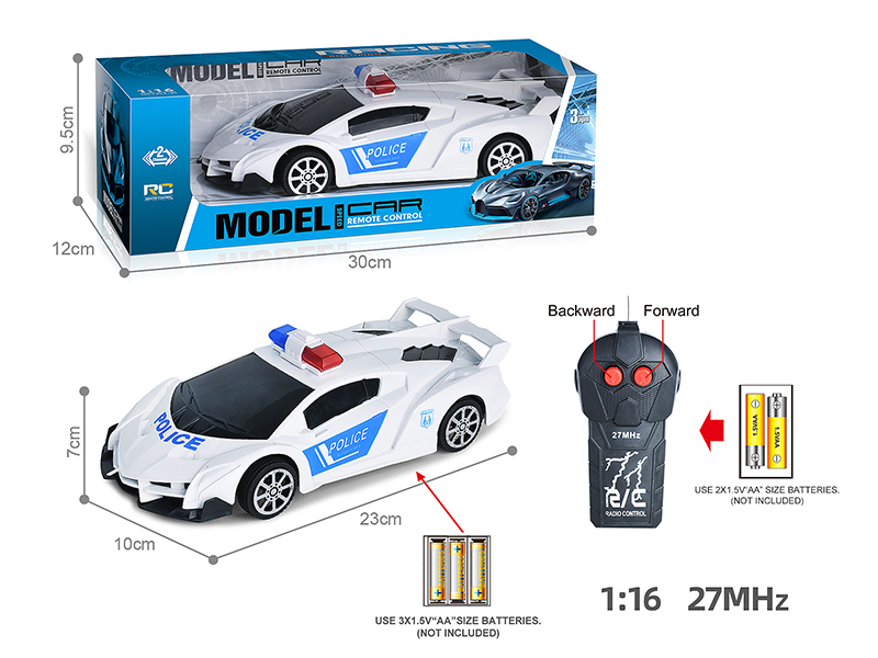 27Mhz 1:16 Lamborghini 2-Channel Remote Control Police Car(Not Included Batteries)