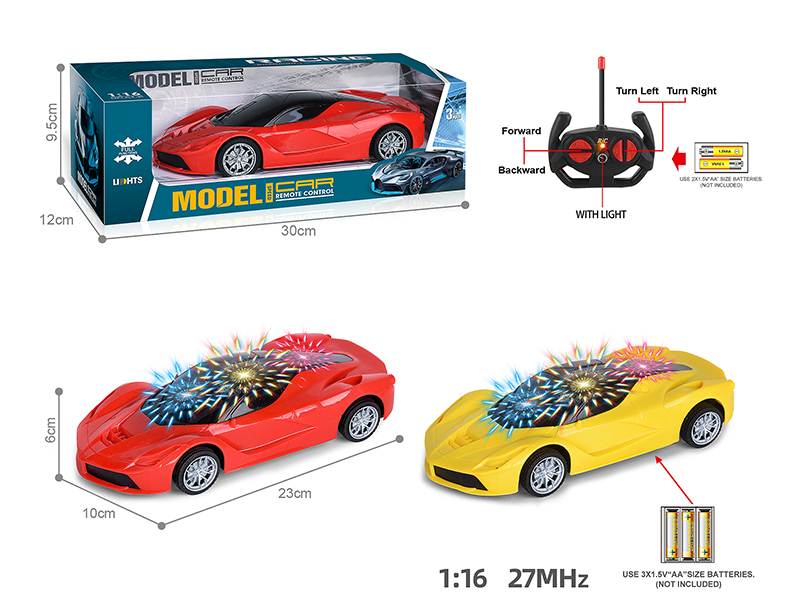 27Mhz 1:16 Ferrari 4-Channel Remote Control Car With 3D Light(Not Included Batteries)
