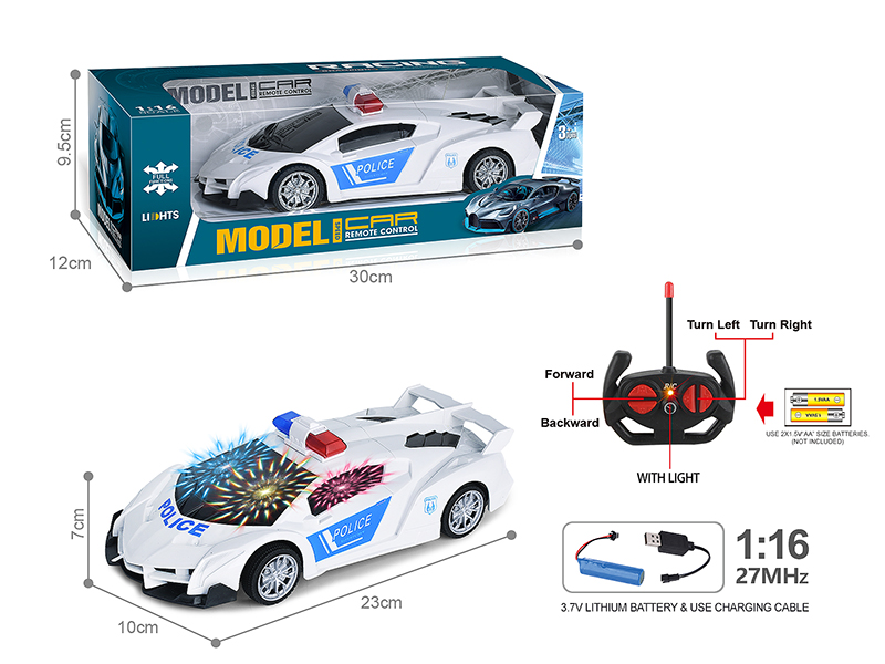 27Mhz 1:16 Lamborghini 4-Channel Remote Control Police Car With 3D Light(Included Batteries)