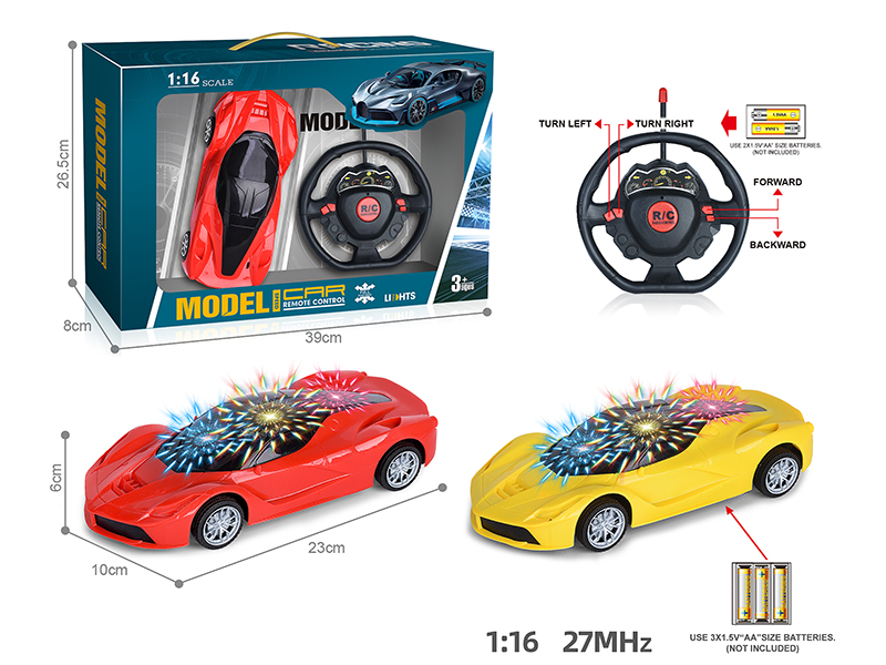 27Mhz 1:16 Ferrari 4-Channel Remote Control Car With 3D Light(Not Included Batteries)