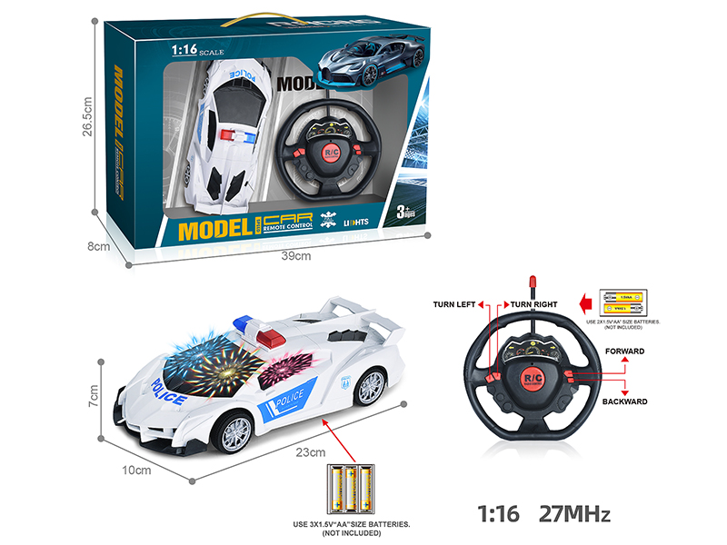 27Mhz 1:16 Lamborghini 4-Channel Remote Control Police Car With 3D Light(Not Included Batteries)