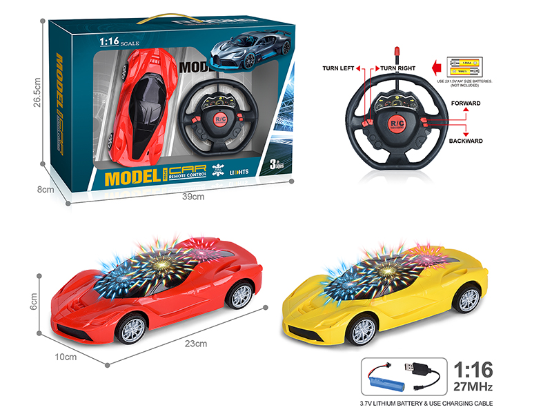 27Mhz 1:16 Ferrari 4-Channel Remote Control Car With 3D Light(Included Batteries)