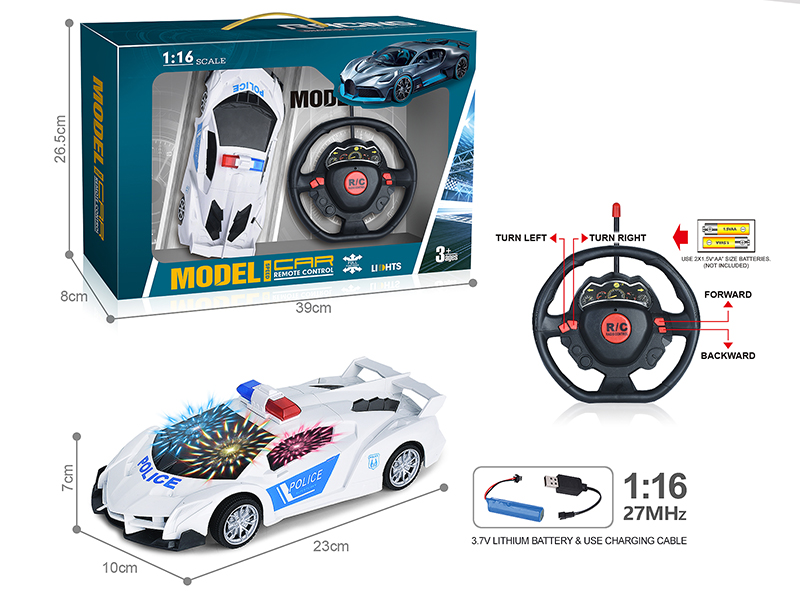 27Mhz 1:16 Lamborghini 4-Channel Remote Control Police Car With 3D Light(Included Batteries)
