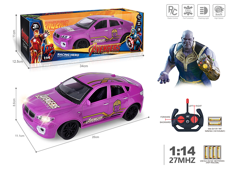 27Mhz 1:14 4-Channel Remote Control Spray-Painted BMW Simulated Car With Lights(Not Included Batteries)Thanos Theme