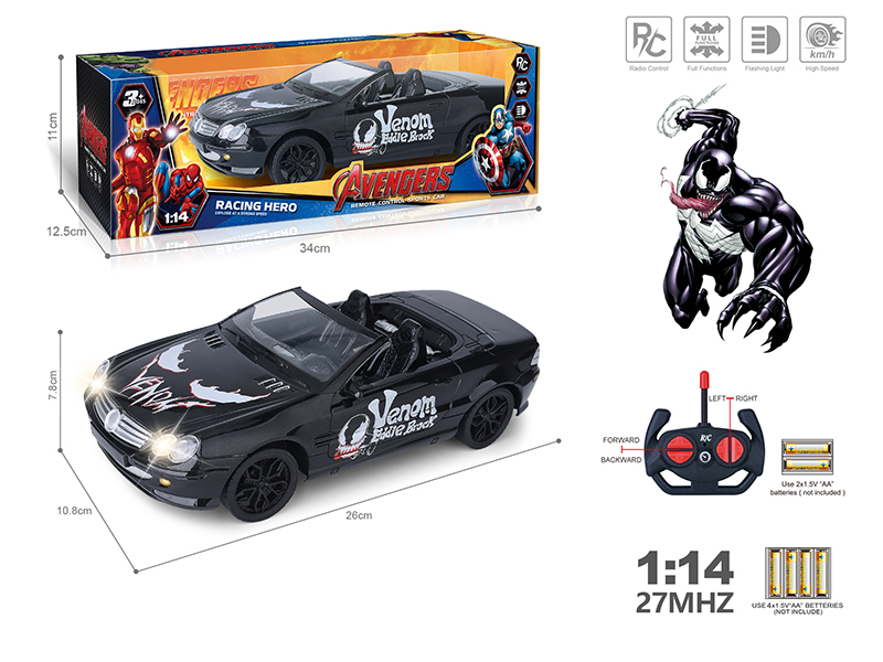 27Mhz 1:14 4-Channel Remote Control Spray-Painted Benz Simulated Convertible Car With Lights(Not Included Batteries)Venom Theme