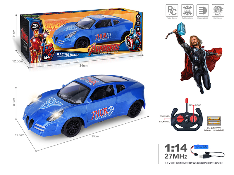 27Mhz 1:14 4-Channel Remote Control Spray-Painted Simulated Car With Lights(Included Batteries)Thor Theme