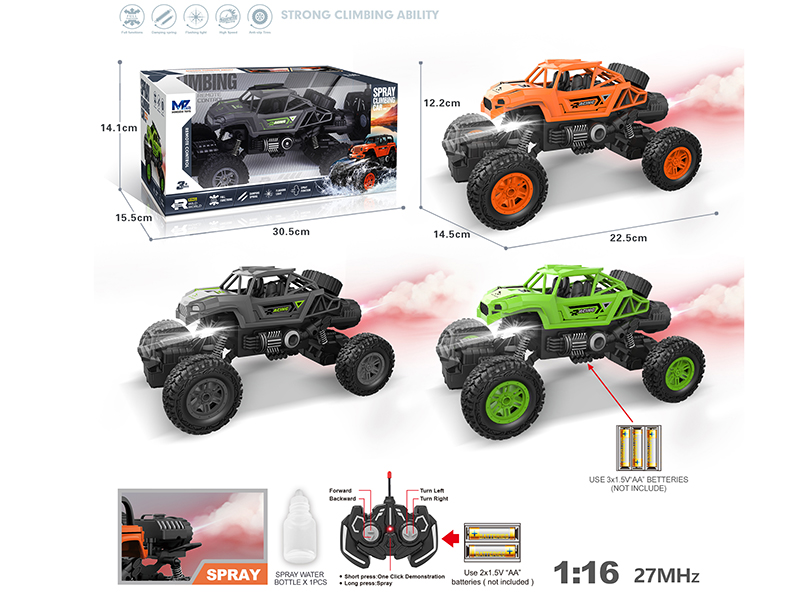 27Mhz 1:16 6-Channel Remote Control Climbing Car With Lights,Spray,Automatic Demonstration Function(Not Included Batteries)