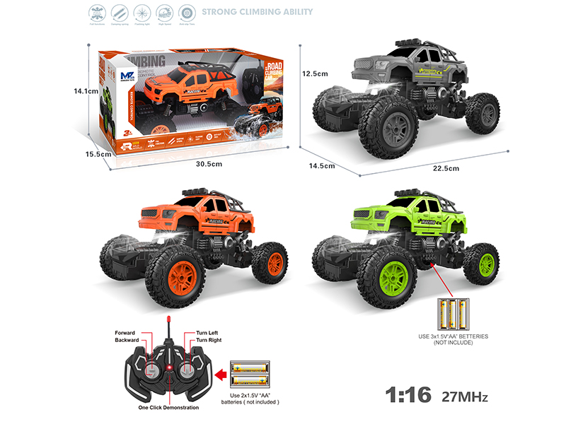 27Mhz 1:16 5-Channel Remote Control Pickup Climbing Car With Lights,Spray,Automatic Demonstration Function(Not Included Batteries)