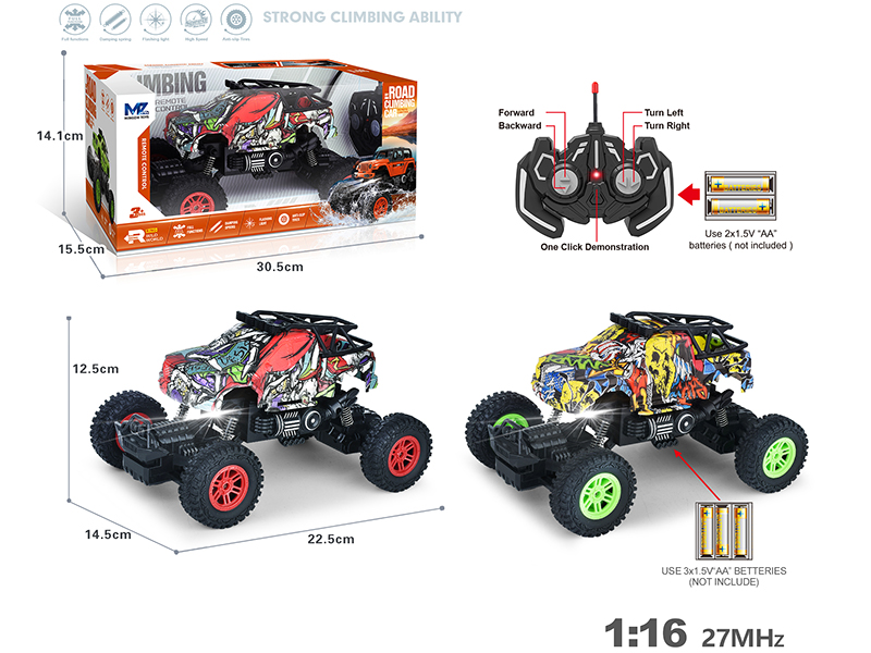 27Mhz 1:16 5-Channel Remote Control Graffiti Pickup Climbing Car With Lights,Spray,Automatic Demonstration Function(Not Included Batteries)
