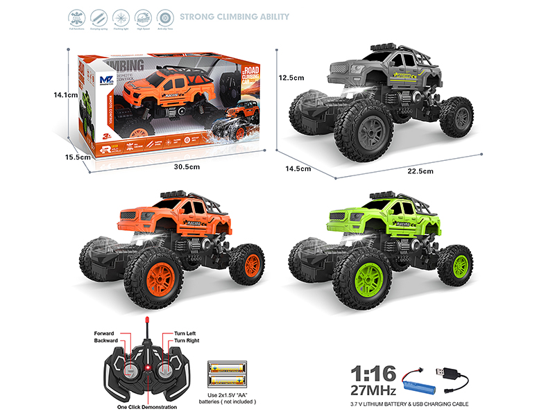 27Mhz 1:16 5-Channel Remote Control Pickup Climbing Car With Lights,Spray,Automatic Demonstration Function(Included Batteries)
